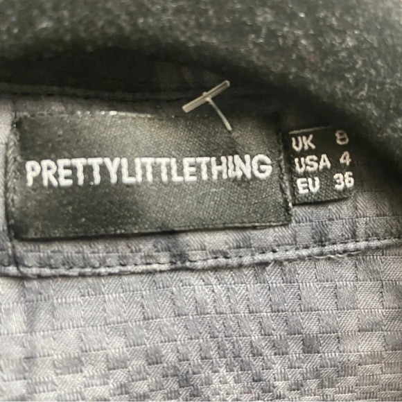 Pretty Little Thing wrap long sleeve cropped blouse Sz 4 - - Picture 5 of 7